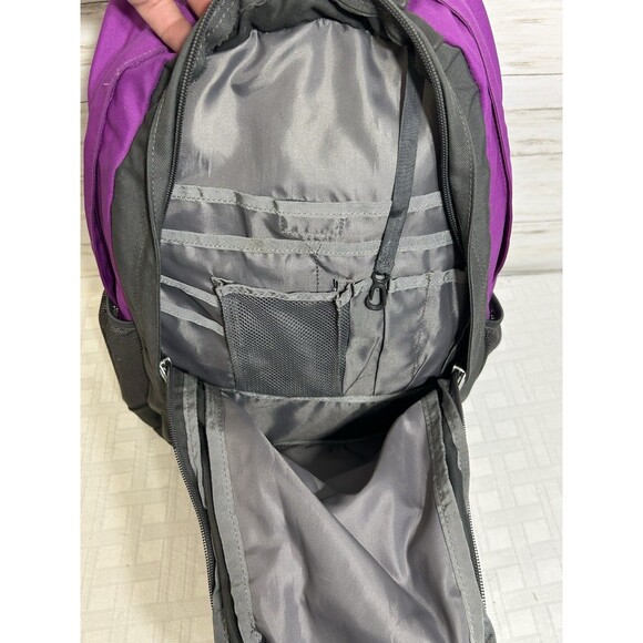 North Face Jester Backpack Hiking Camping Bag Purple Gray Womens Girls sleeping main image 6